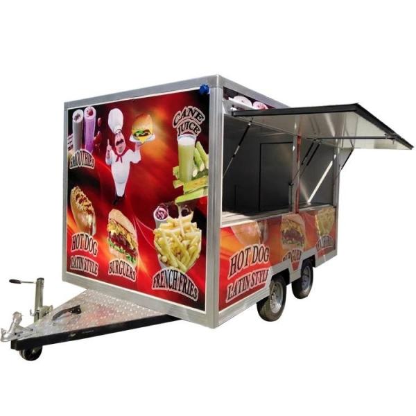 Mini Food Truck Customized for Hot Dogs Ice Cream Pizza and BBQ Small Round Food Cart