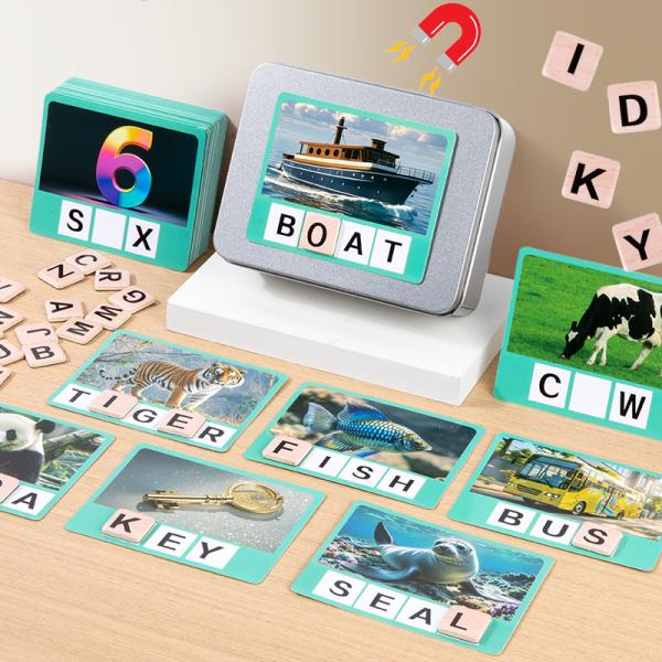 Kids Alphabet Phonics Games Learning Abc Magnets Toys Toddler Cvc Word Games Magnetic Letters Flash Cards