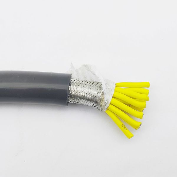 Dingzun 14-core Tinned Copper Silicone Insulated Silver-plated Copper Shielded Cable (14*1mm² Yellow Core Black Sheath)