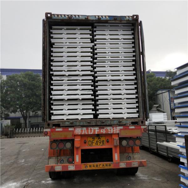 light weight 50mm new design 0.526mm ivory white steel sheet eps roof sandwich panels