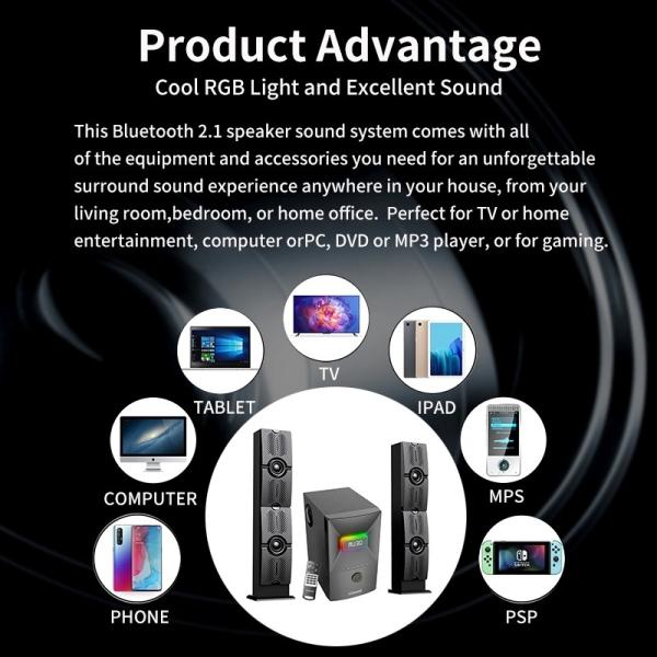 RGB Sound Multimedia Bluetooth Wireless 2.1 Home Theater System for CKD SKD Support