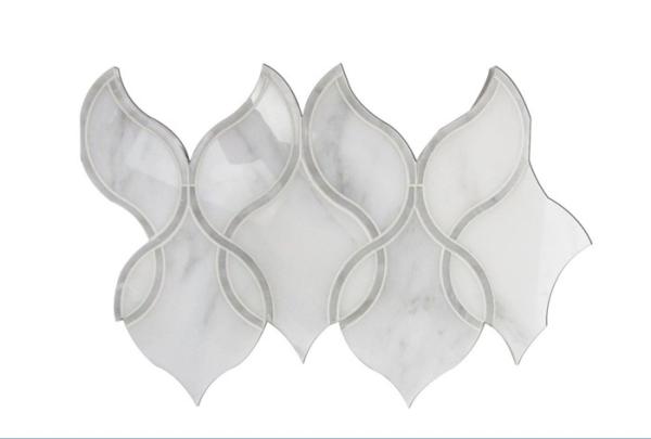 Irregular Waterjet Mosaic Tile , Mosaic Bathroom Floor Tile For Hotel Reception Designs