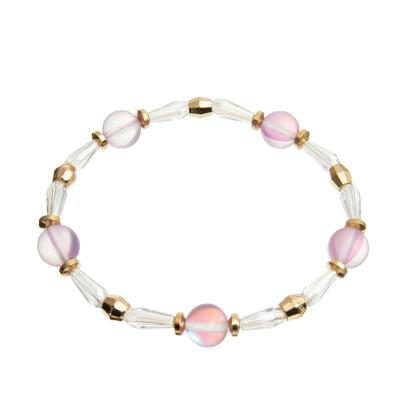 Único luar Crystal Bracelets For Daily Wear elástico do vidro da camada