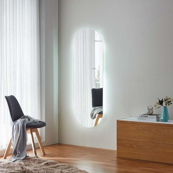 Waterproof LED Full Length Mirror Anti Fog Full Body Wall Mirror 5mm With Touch Sensor