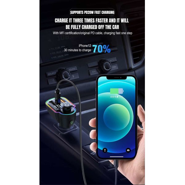 Dual USB Car Charger FM Transmitter Bluetooth Car MP3 Player FM Transmitter