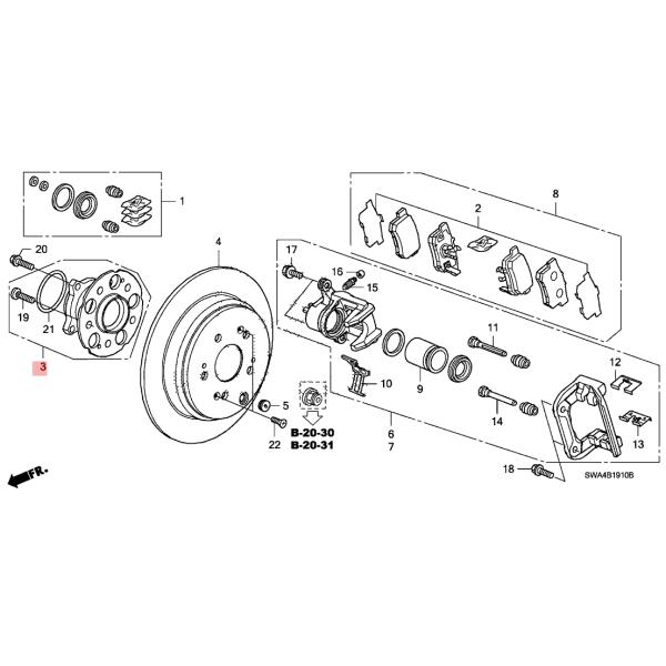High Steel Front Hub Bearing Replacement CRV 2007-2010 RE3 RE4 Chassis