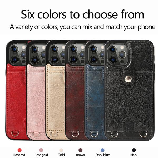 Men's Crossbody Leather Case for iPhone 12 Pro Max Shockproof and Functional Design