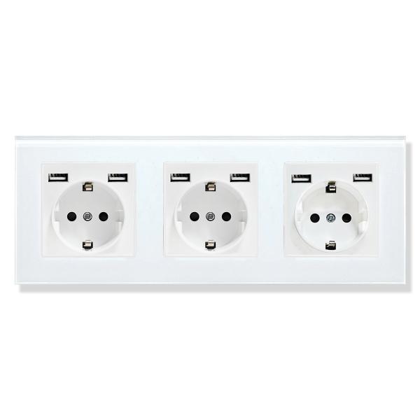 EU Standard USB Wall Socket 3500W Electric Sockets With Usb Mounting Bottom Box
