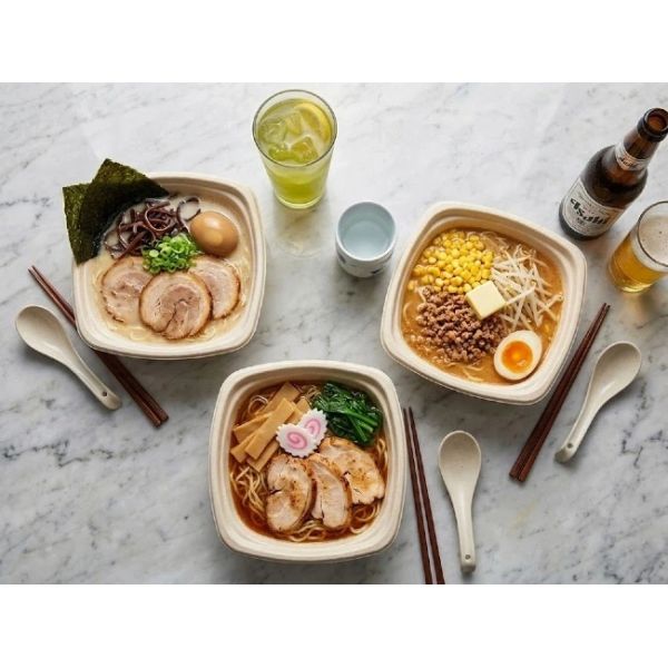 Square Salad Compostable Takeaway Bagasse Clamshell Containers Bowl With Lid 32oz