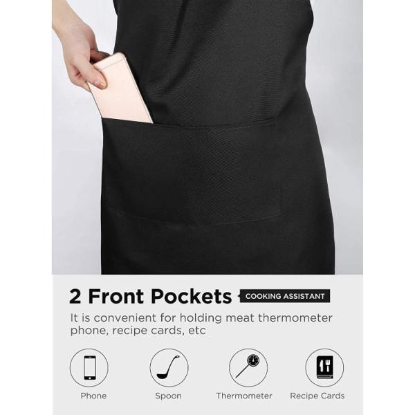 Uniform Fabric Type Custom Logo Waterproof Chef Kitchen Apron for Cafe Restaurants Cooking