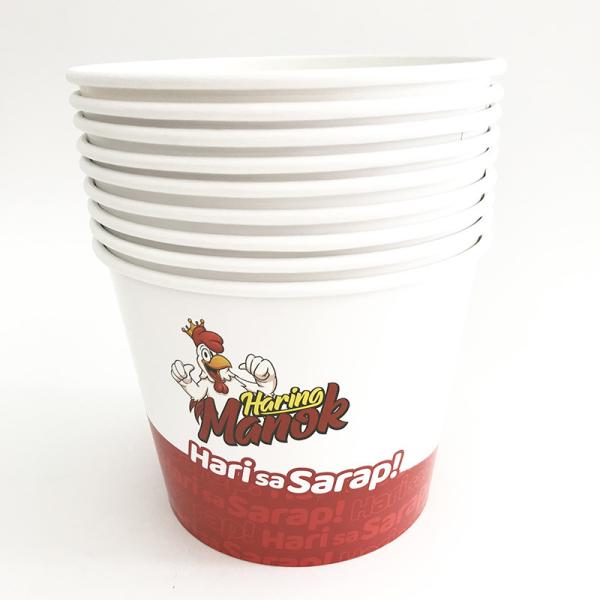 Эко-дружественная бумажная ведра с жареным цыпленком, 85 унций одноразовых бумажных банок.