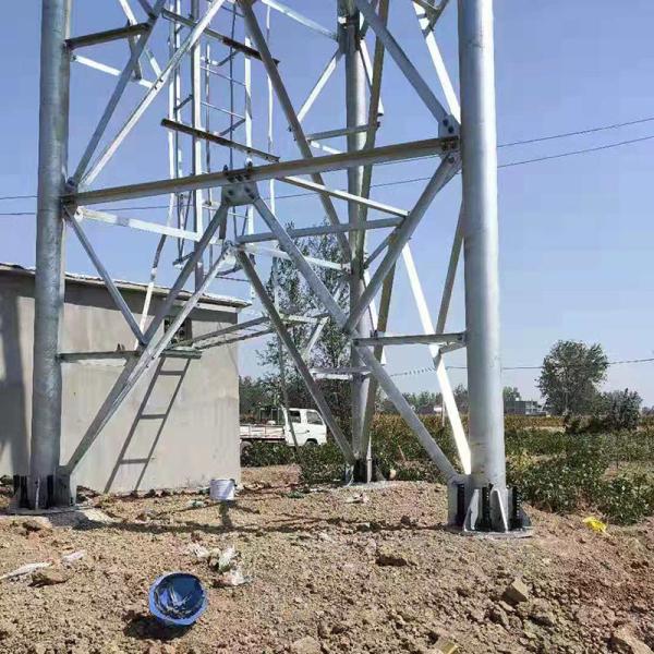 BTS Cellular Signal Transmission Tower Steel Four Legs Lattice Mast