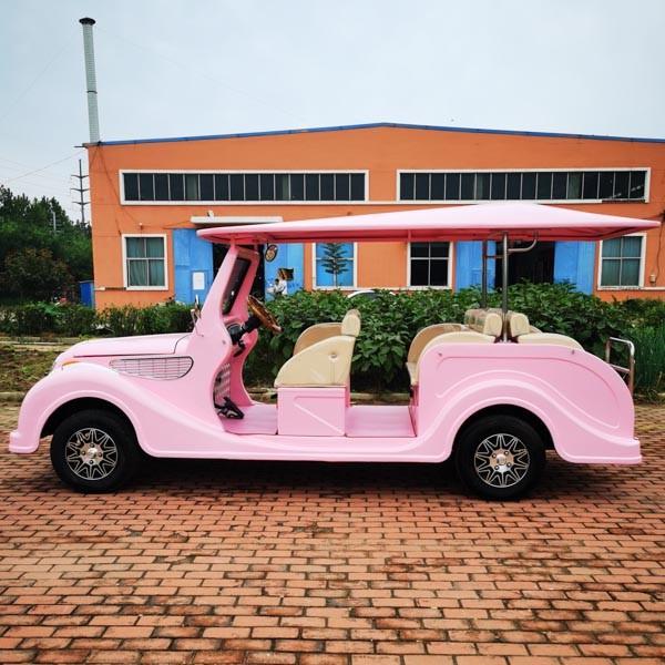 72V electric Vintage Golf Car Cart 8 Seater All Terrain Tires Independent Suspension
