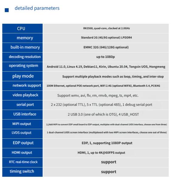 YNH-530RK3568 Android motherboard  4K NPU-0.8 Computing Power for Vending machine