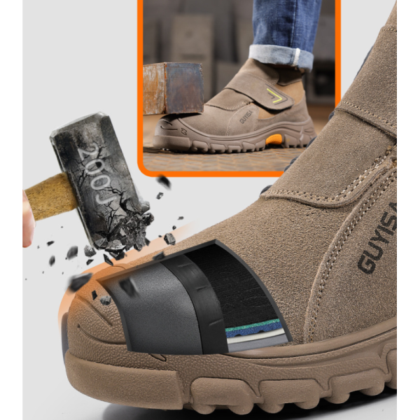 Men’s Welding Safety Work Shoes Heat-Resistant Steel Toe Puncture-Proof Wear-Resistant Comfortable Protective Shoes