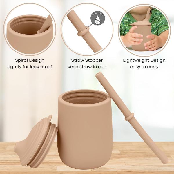 Multicolor безвкусная чашка Sippy соломы силикона, Microwaveable силикон уча чашку