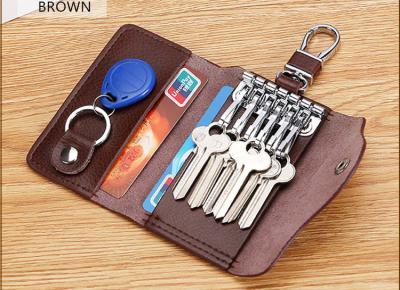 Cowhide waist key chain household large capacity fashion multi-function car lock key bags