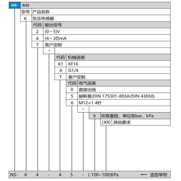 NS-K Series Negative Pressure Sensor (Vacuum Degree)