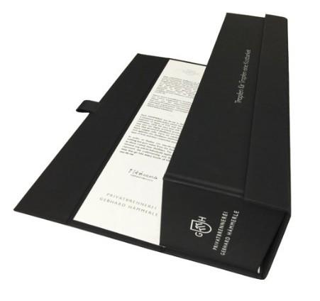 Cardboard beverage wine gift carrier box for wine bottles Custom Black Gift Paper Folding Packaging Wine Box