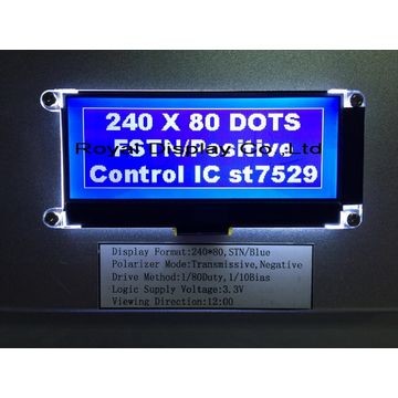 FSTN Positive 240x80 Dots Matrix Lcd Module Amber LED Backlight