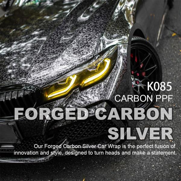 K085 Silver TPU Color Car Paint Protection Film Forged Carbon Vinyl Wrap Self Healing