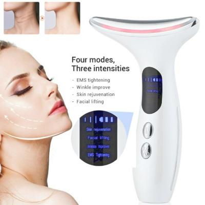 Portable EMS Face And Neck Lifting Massager Microcurrent Red Light Therapy Massager