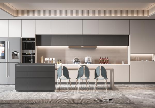 Gabinete de cocina moderno con color personalizado y materiales duraderos
