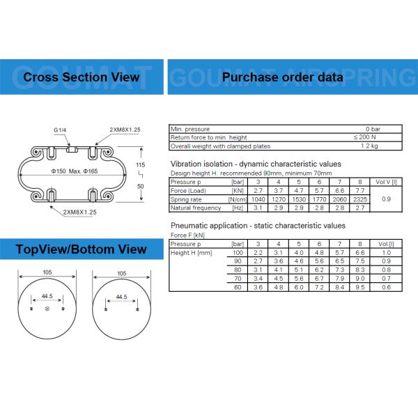 Поднимите части подвеса воздуха поднимаясь оборудования/промышленный амортизатор удара КОНТИТЭКХ ФС70-7 Феникс СП1Б05