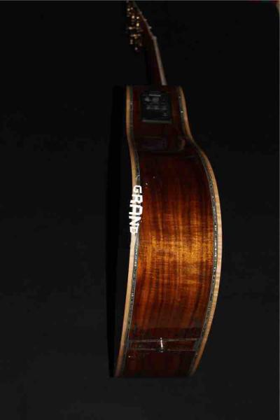 AAAA all solid koa wood guitar dreadnought body solid koa acoustic electric guitar abalone binding ebony fingerboard EMS