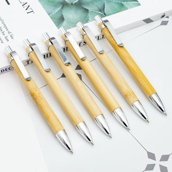 Environmental Bamboo Ball Pen 1.0mm Natural Color Retractable Ballpoint Pen