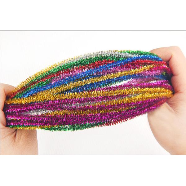 Glitter chenille stems pipe cleaners for children creative DIY craft kit material Polyester or Polypropylene fiber+ Wire