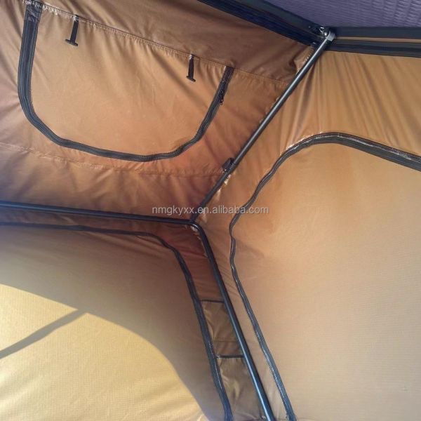 Factory Latest Roof Tent Outdoor Camping Carrying Solar Aluminum Shell Triangle Fully Automatic Roof Tent