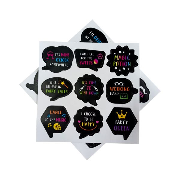 Custom Kiss Cut Self Adhesive Label Sticker Of Wine Beer Glass Waterproof