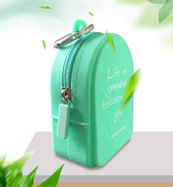 Cute And Fashionable Mini Silicone Zero Wallet Backpack Style Storage Bag Soft Silicone Bag