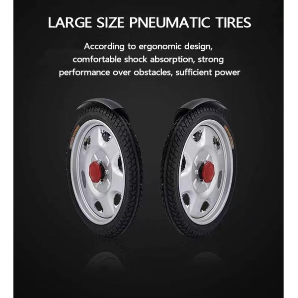 Reinforced Lightweight Foldable Electric Wheelchair Chromed Steel Multi Functional