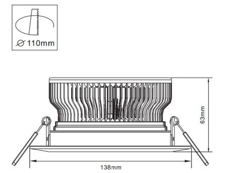 Cooling Fin 12W Epistar LED Down Lighting Lamps / LED Ceiling Lamp 3000K, 4000k, 6000K