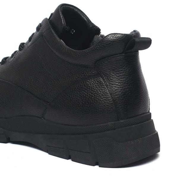 Velvet Sock Black Lace Up Mens Leather Casual Boots