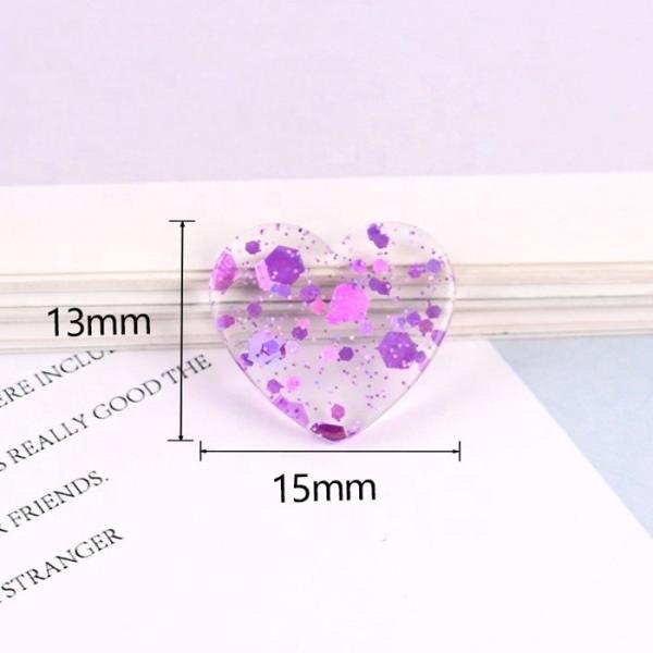 DIY Accessories for Phone Cases 3D Glitter Resin Love Heart Hairpin Hair Rope Art Angel Theme Glass Model Fountain Craft
