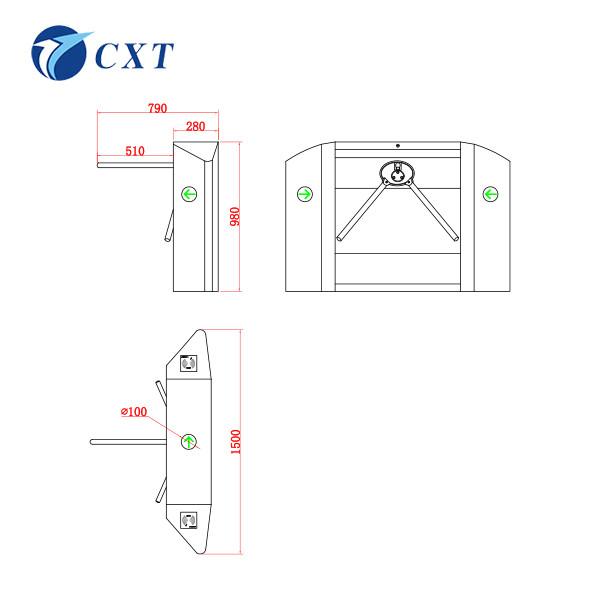 Intelligent Automatic Tripod Turnstile Gate Outdoor With DC Brushless Motor