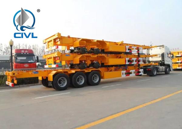 Skeleton Semi Trailer Trucks , 2 or 3 Axles 20ft 40ft Container Trailer