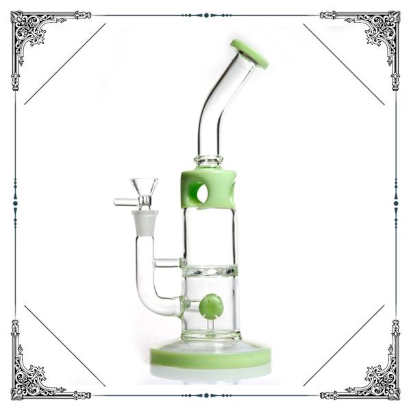 Mini Bong Glass Water Bubbler Tornado Double Showerhead Perc