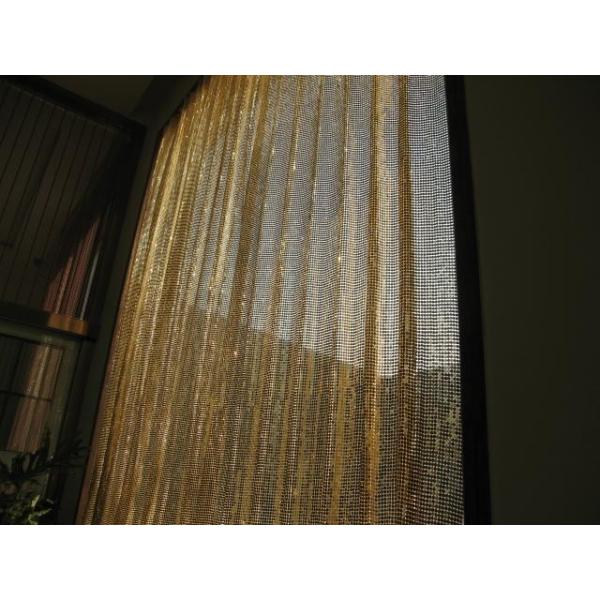 золото занавесов ткани сетки металла 4mm Sparkly для украшения гостиницы или ресторана
