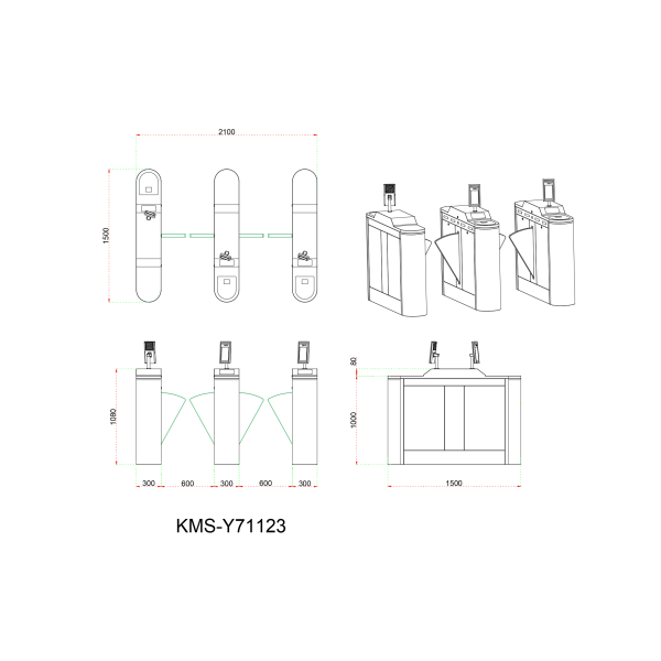 High Security Access Control Turnstile Gate Anti Pinch For Park