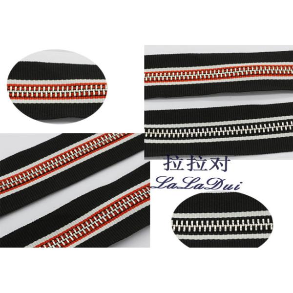 Garments / Bags Brass Long Chain Zipper Silver Teeth Polyester / Cotton / Aramid Tape