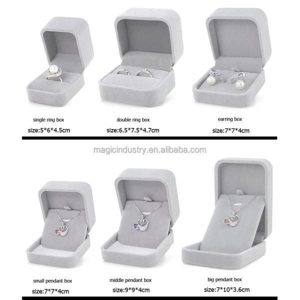 Custom Logo Stock Velvet Black Jewelry Boxes with Printing and Luxury Design