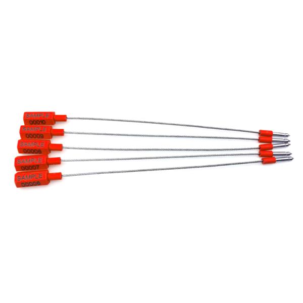 Customs Fixed Length Hexagonal Security Wire Seal with 26*7 mm Markable Area and 2.8 KN Tensile Strength Galvanized Steel Wire