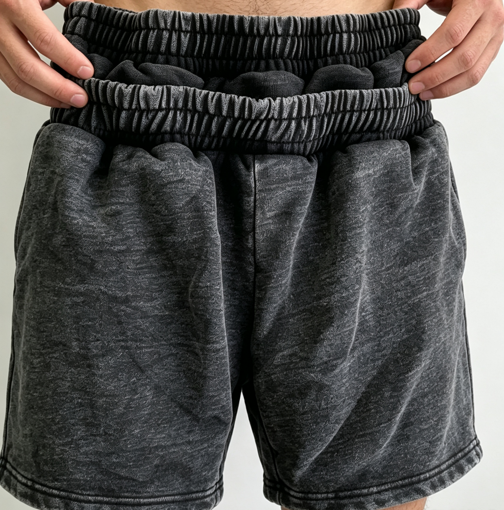 Double Waist Sports Sweat Shorts Elastic Vintage Wash Shorts Casual For Men Street Sports Wear