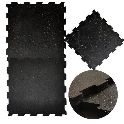 Black Interlocking Gym Floor Mats Anti Slip Laminate Gym Flooring 1000X1000X50mm