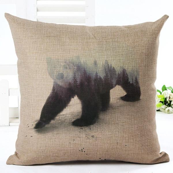 Nordic Geometric Bear Pillow Case Cushion Cover Green Blue 18 x18 for sofa bed decoration
