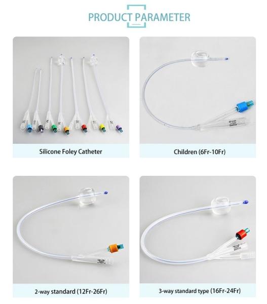 2 Way 3 Way Silicone Foley Catheter 18fr 30cc Balloon Catheter